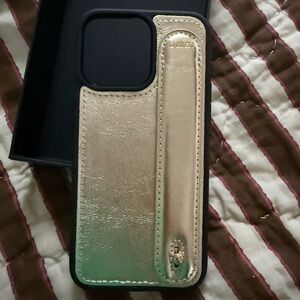NEW UMBI GLAM. Personalized Leather iPhone Case - Dore/Gold IPhone 15 Pro Max